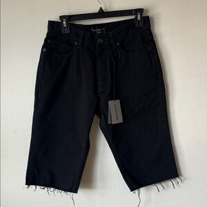 Balenciaga Midnight Black Frayed Hem Shorts